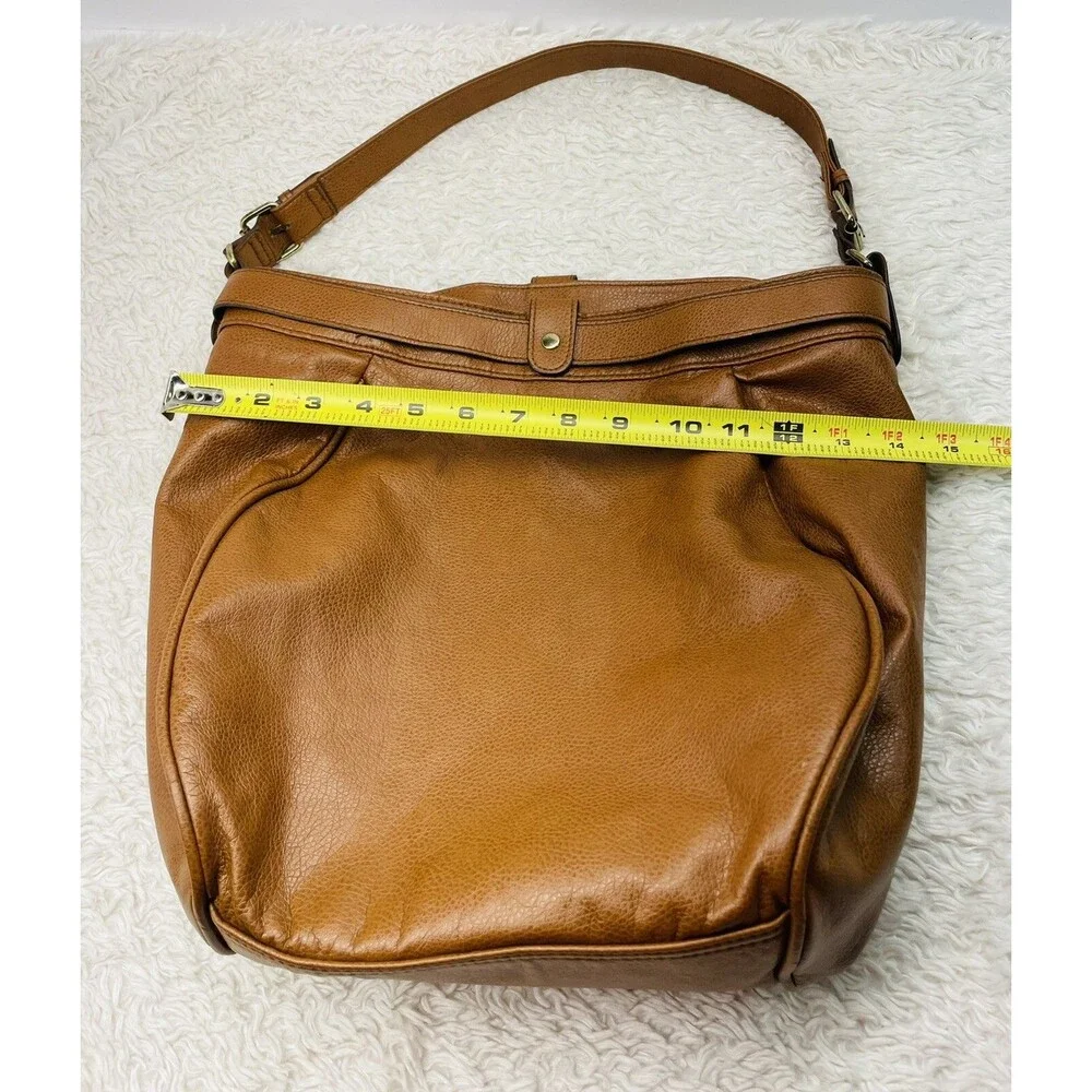 Forever 21 Women Brown Faux Vegan Leather Shoulder Hobo Bag Tote Gym Weekend